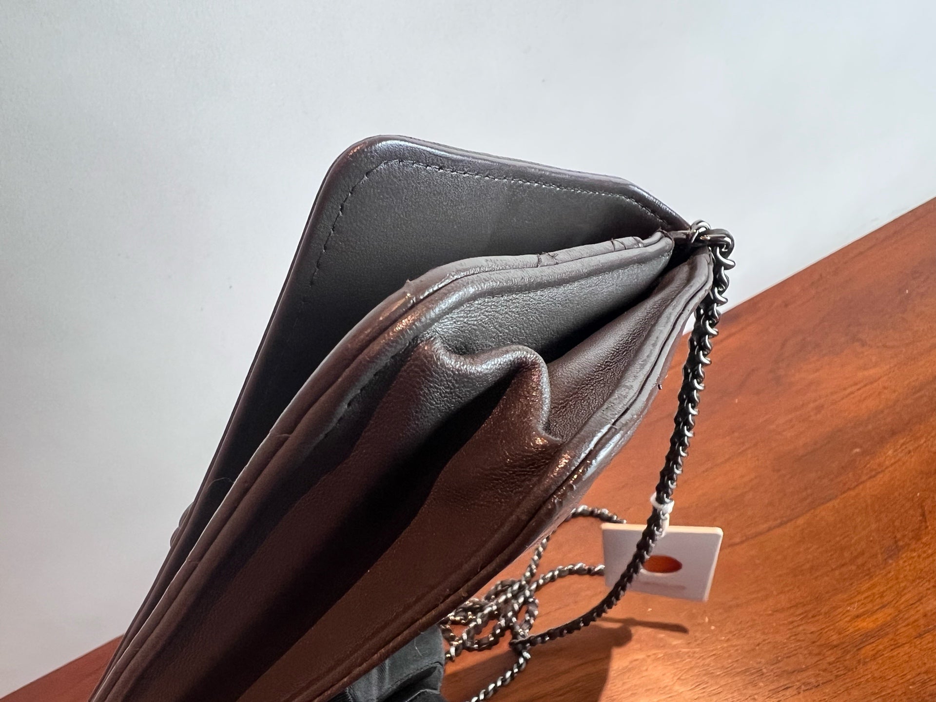 Chanel Boy Chanel chain wallet Gray