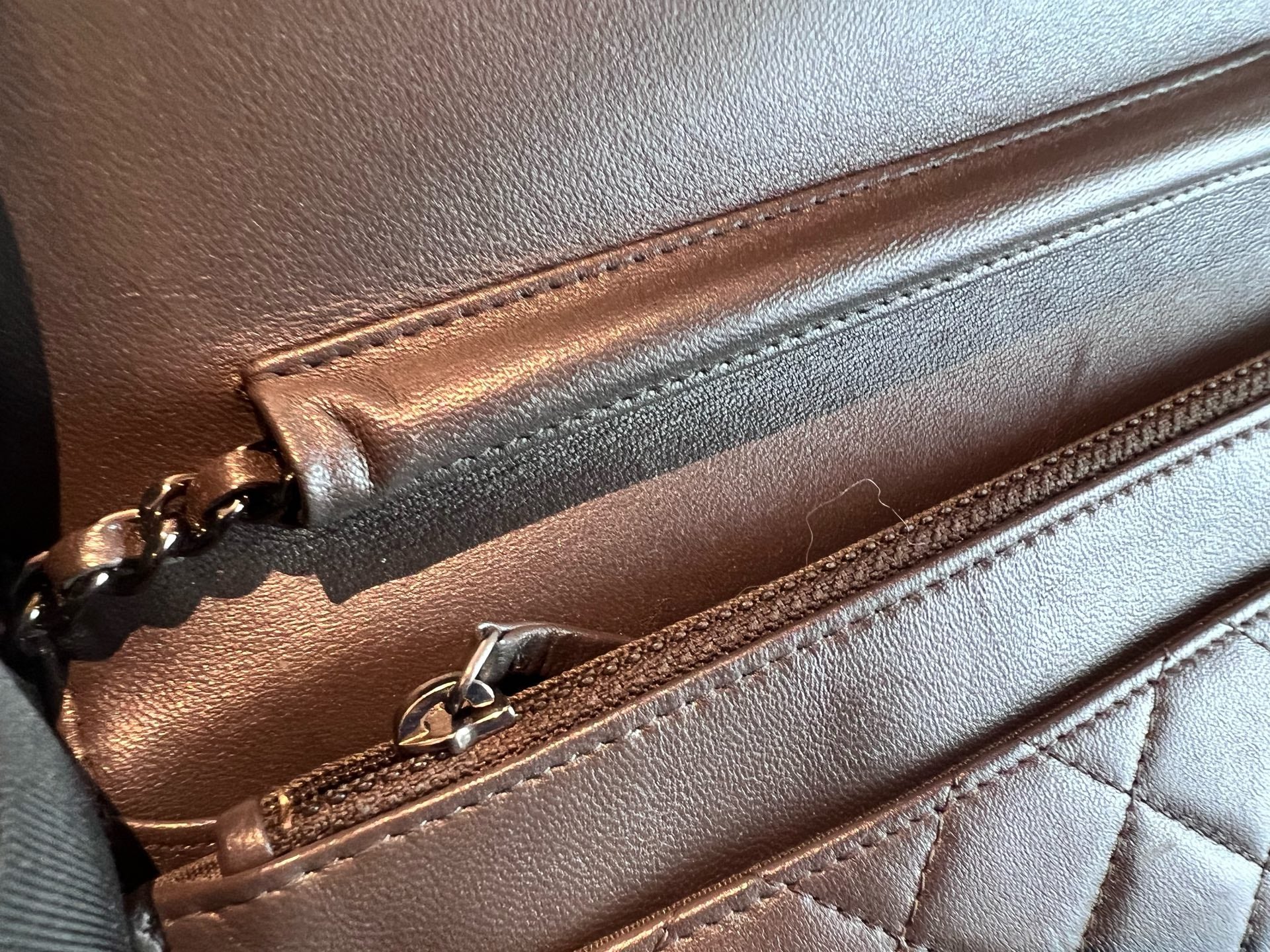 Chanel Boy Chanel chain wallet Gray