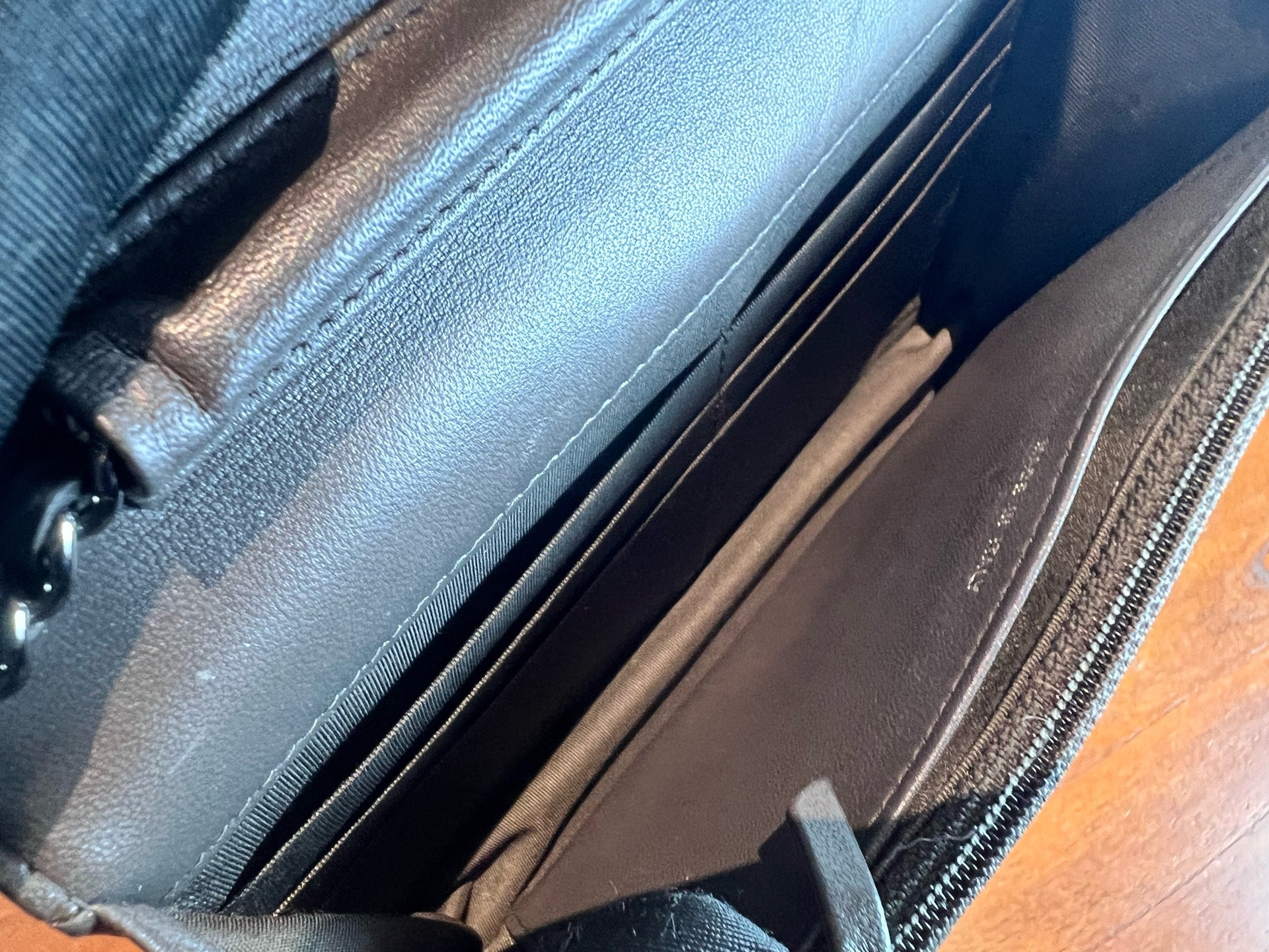 Chanel Boy Chanel chain wallet Gray