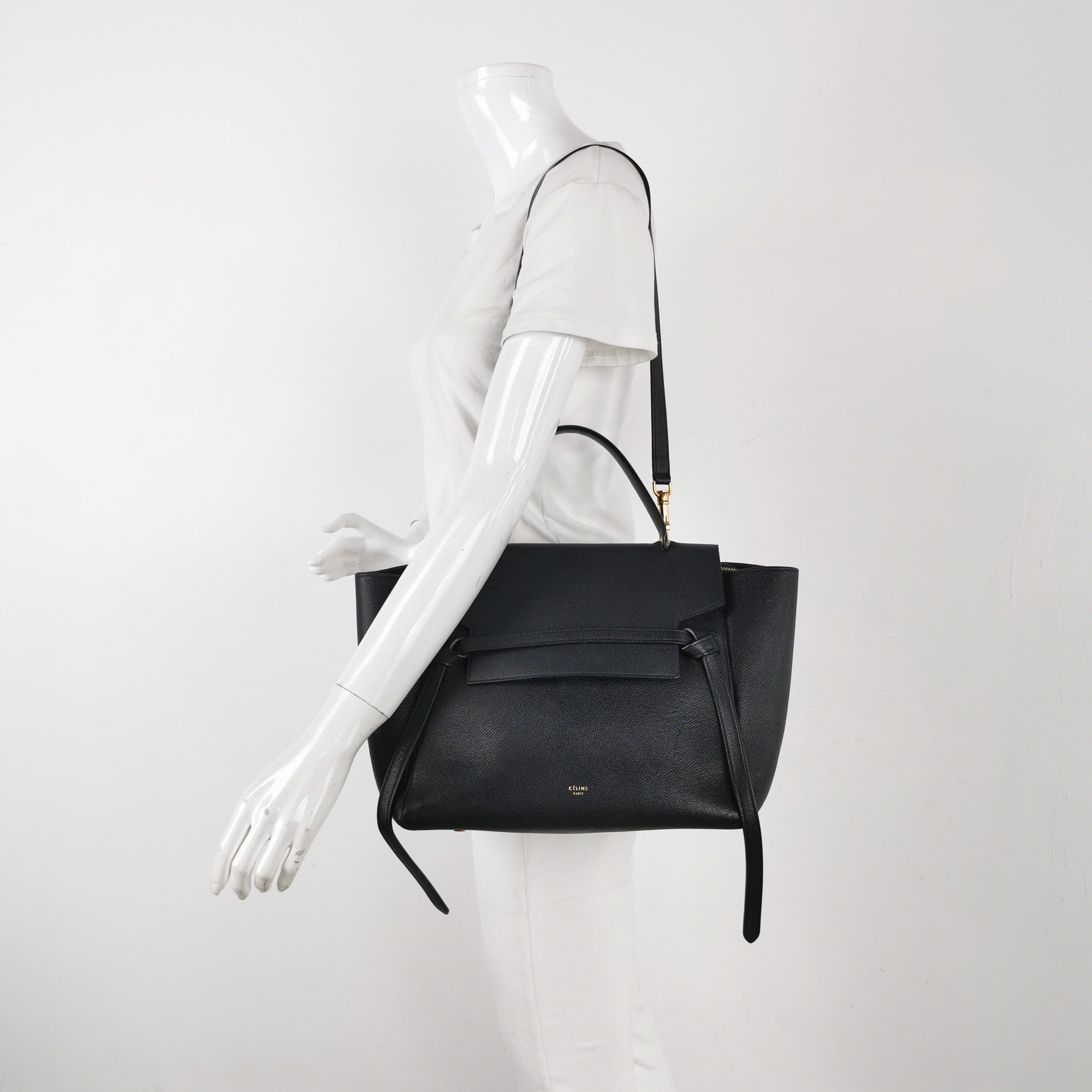 Celine BELT mini pebble-grain leather handbag Other Shoulder Bag 189103ZVA.38NO