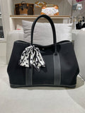 Hermes Garden Party Canvas Black Satchel