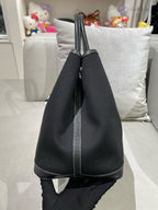 Hermes Garden Party Canvas Black Satchel
