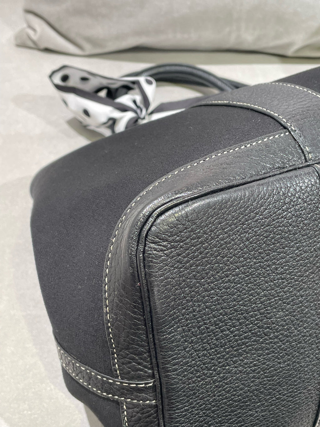 Hermes Garden Party Canvas Black Satchel