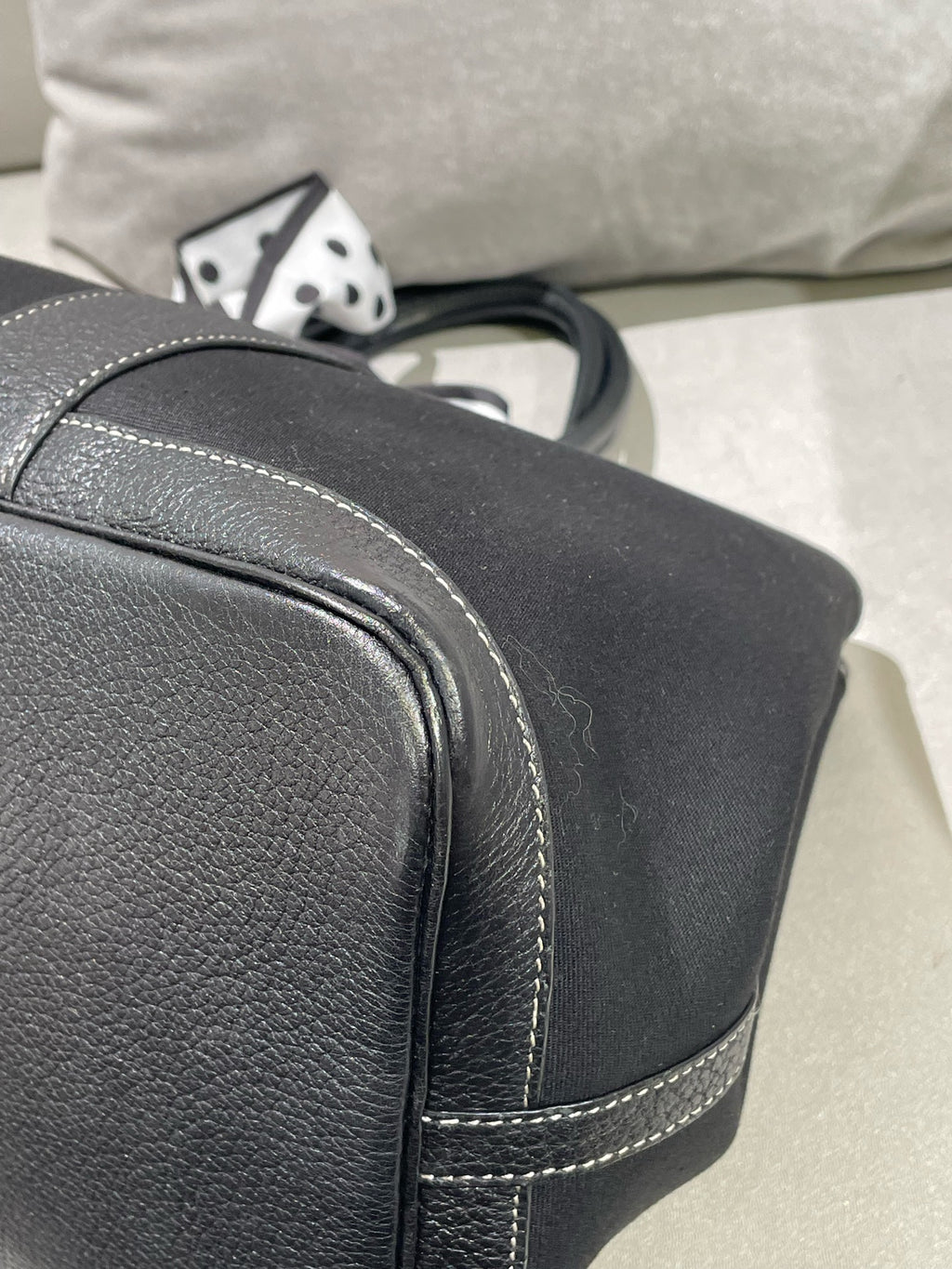 Hermes Garden Party Canvas Black Satchel