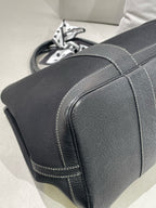 Hermes Garden Party Canvas Black Satchel