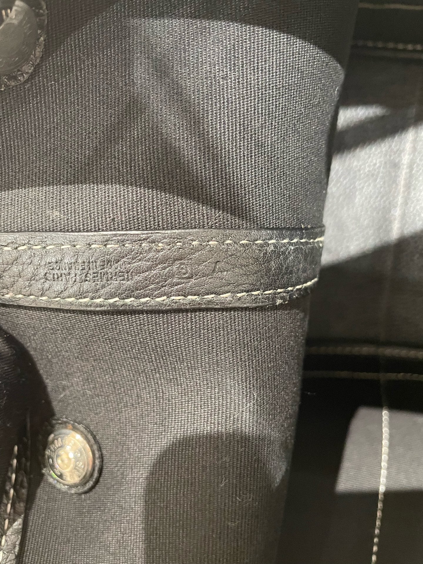 Hermes Garden Party Canvas Black Satchel