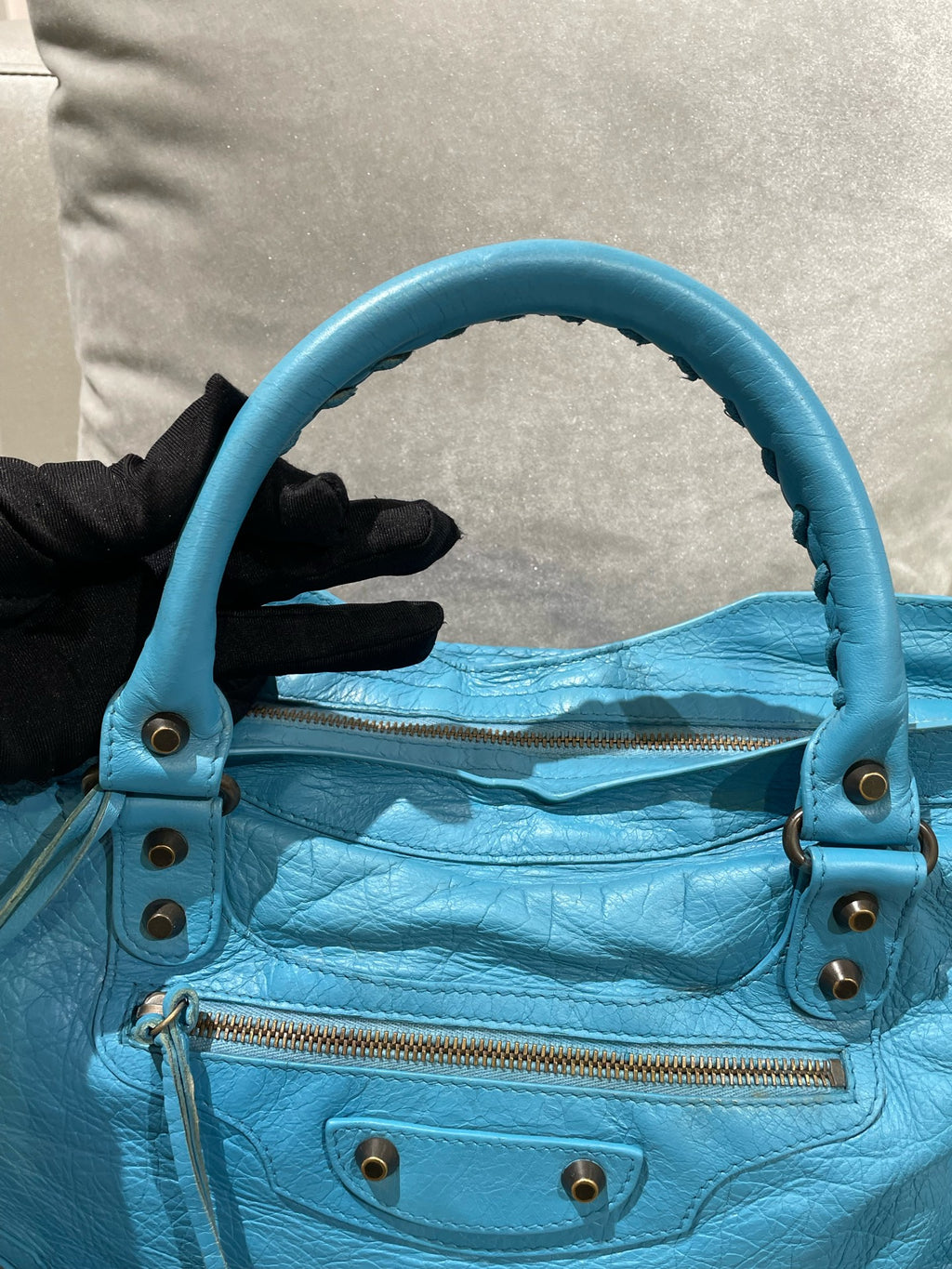Balenciaga CITY Blue Shoulder Bag 115748-D94JT-4230