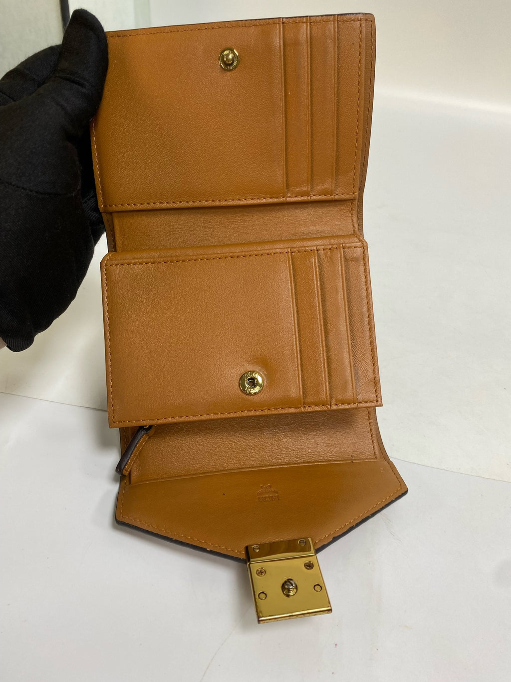 MCM Leather Gold