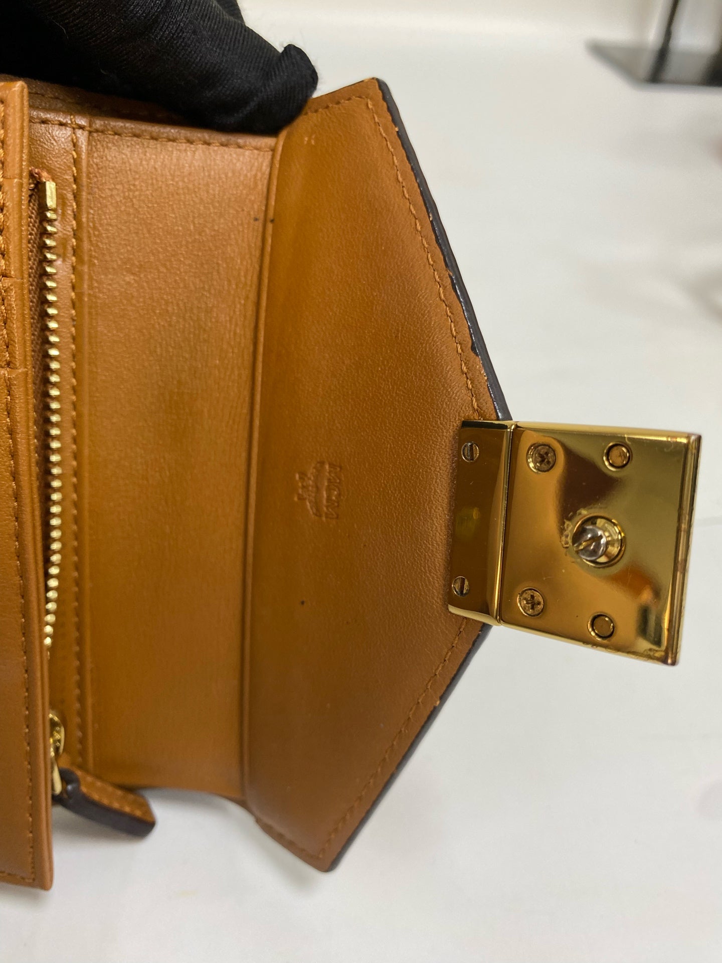 MCM Leather Gold