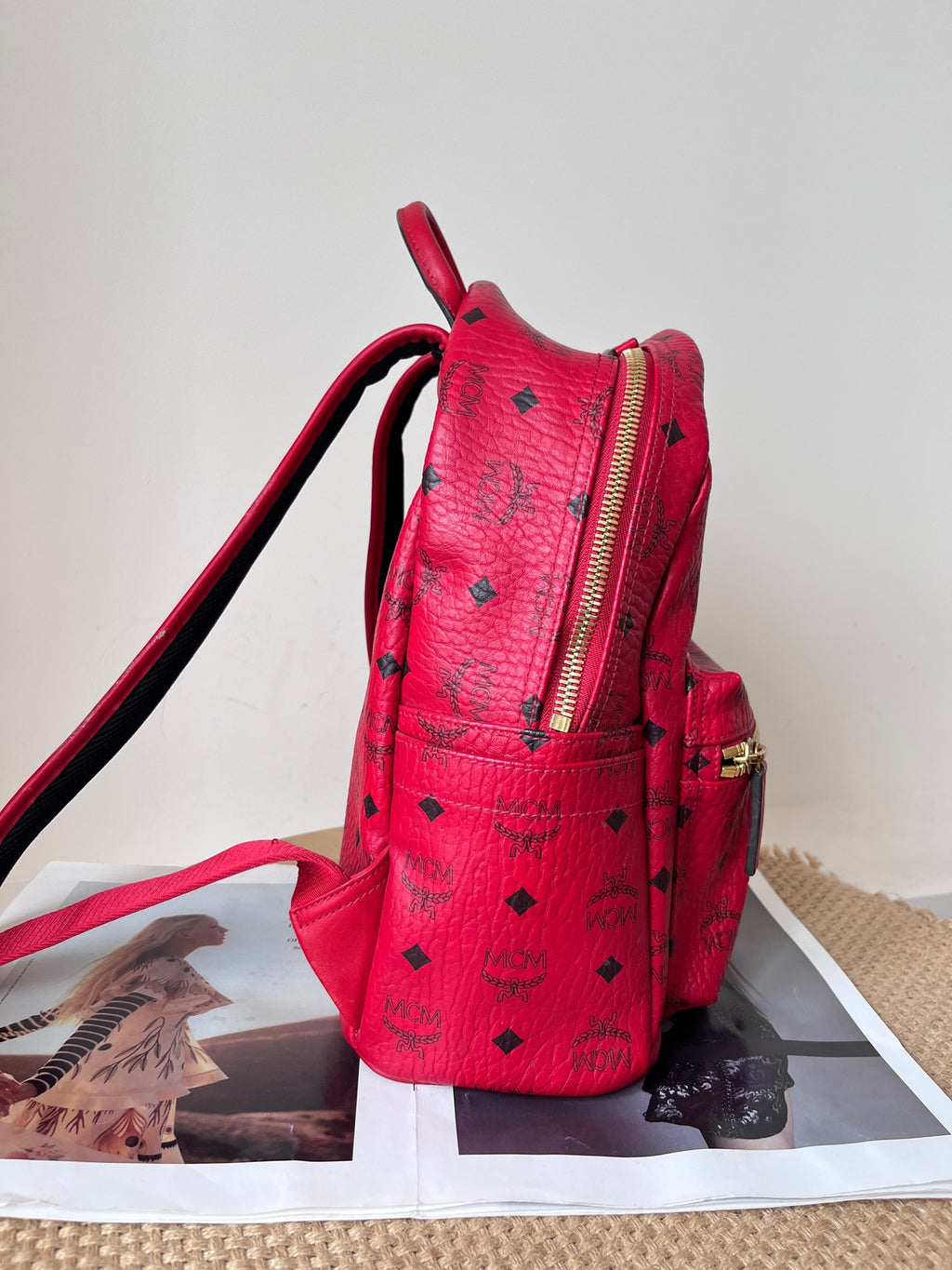 MCM Red Backpack