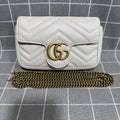 Gucci GGMarmont Collection Super-Mini Handbag Leather Gold 476433DTDHT1712