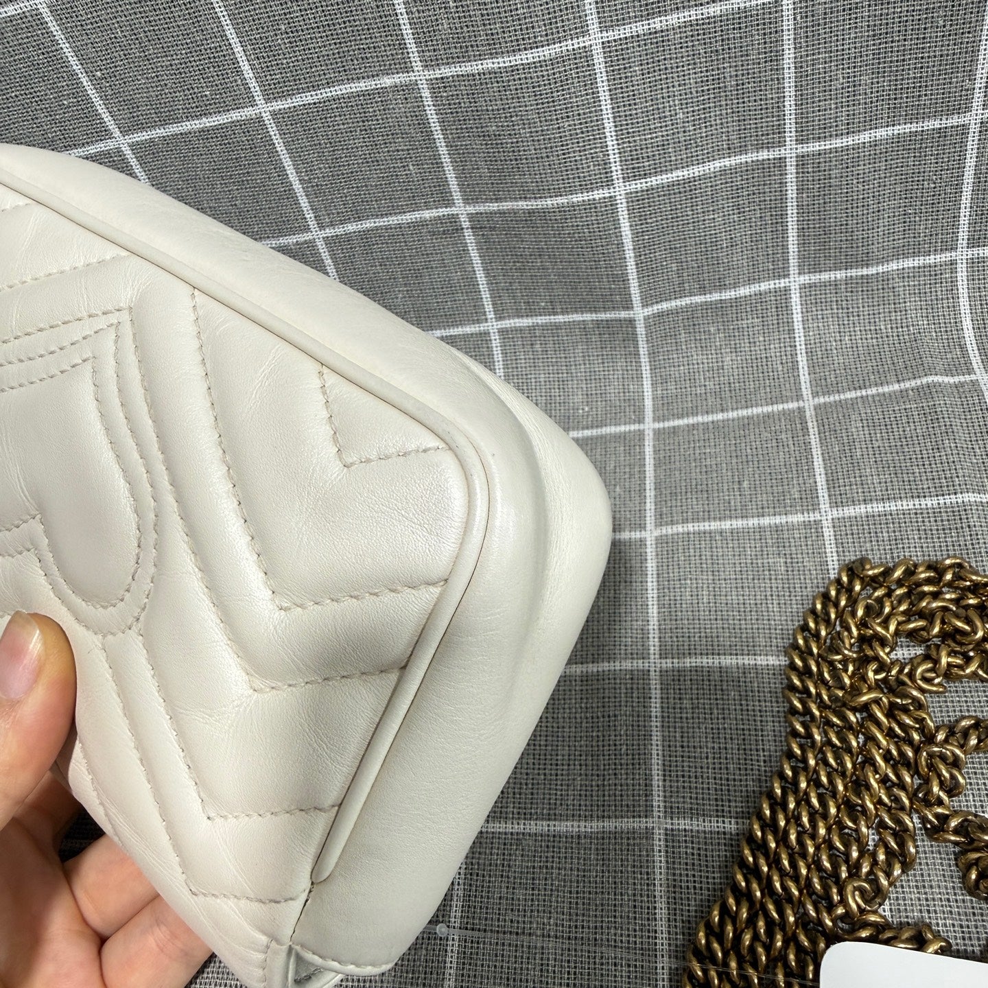 Gucci GGMarmont Collection Super-Mini Handbag Leather Gold 476433DTDHT1712