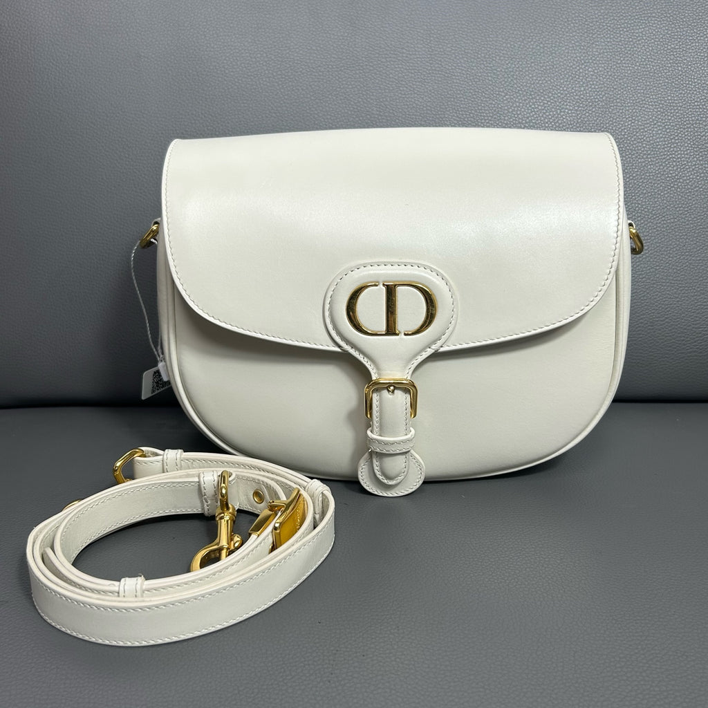 Dior White Saddle Bag