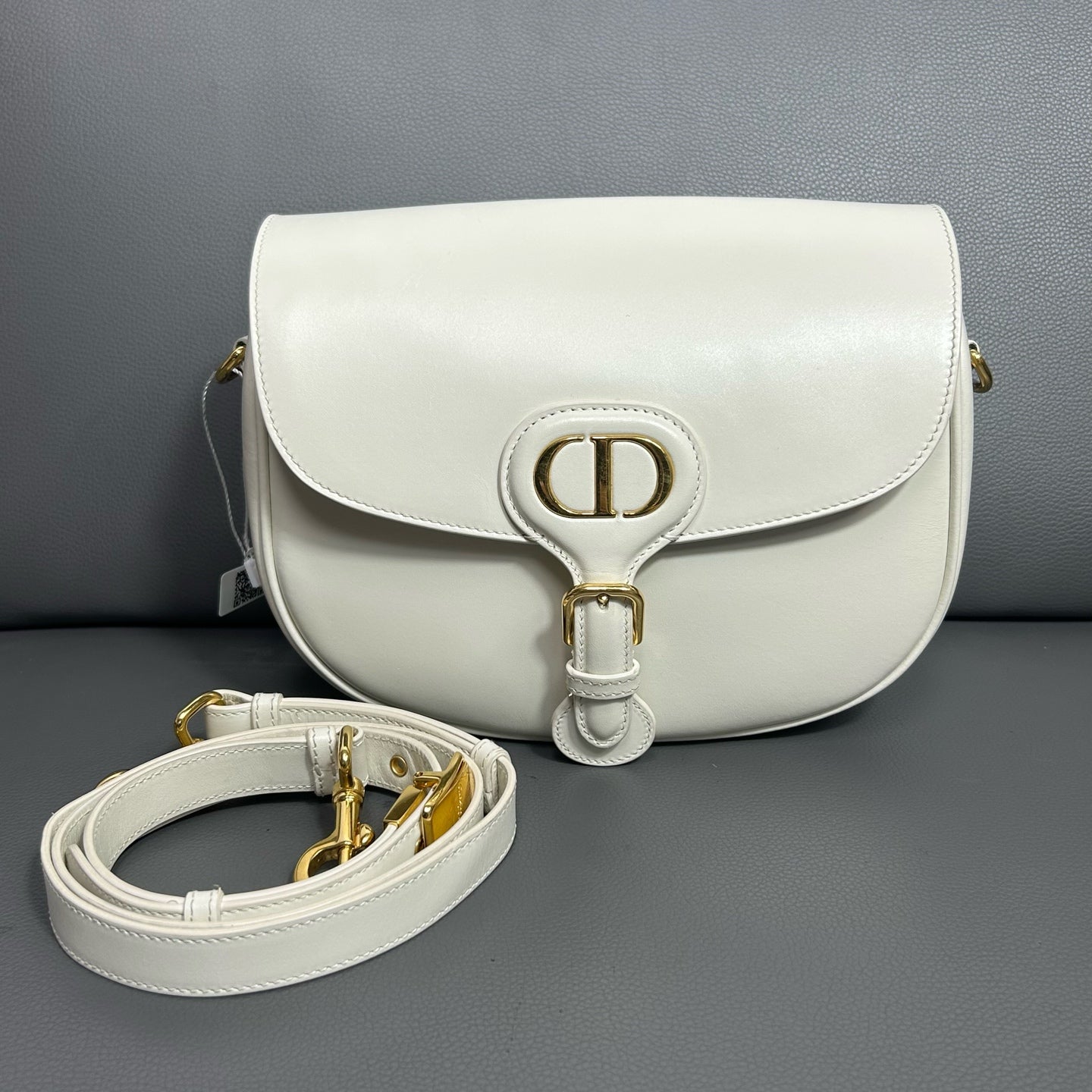 Dior White Saddle Bag