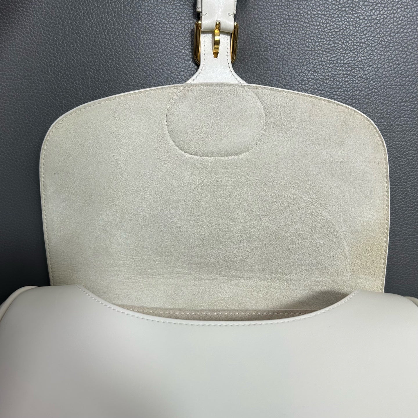 Dior White Saddle Bag
