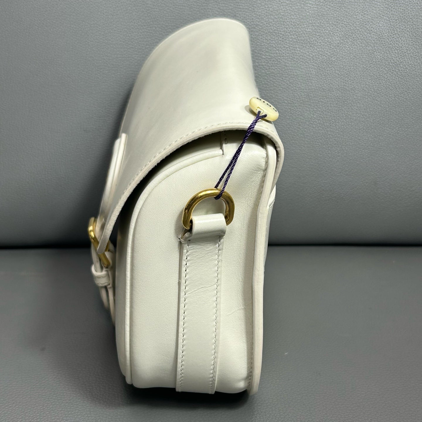 Dior White Saddle Bag