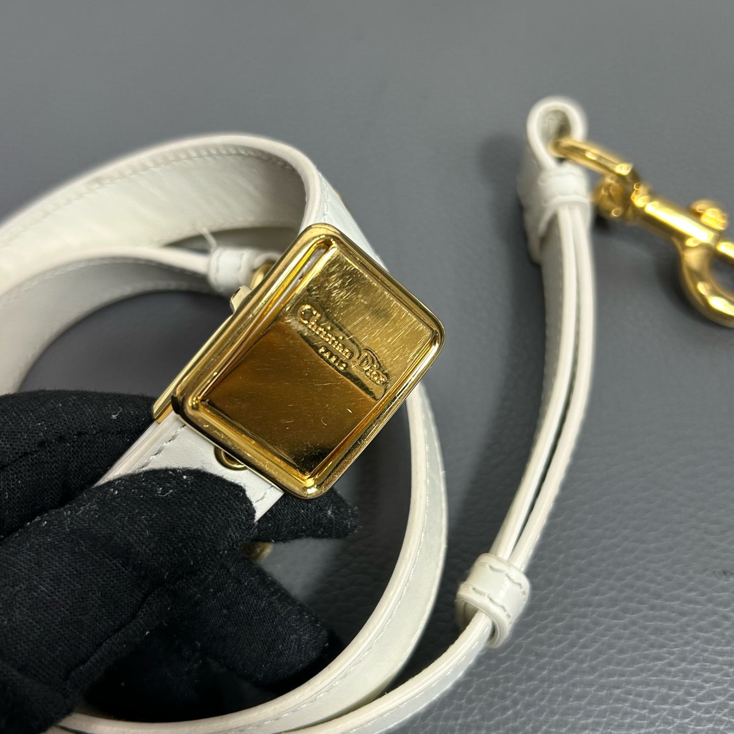 Dior White Saddle Bag