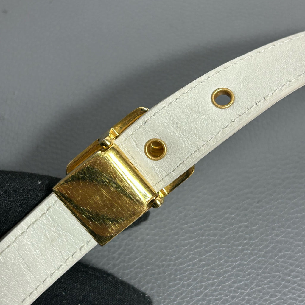 Dior White Saddle Bag