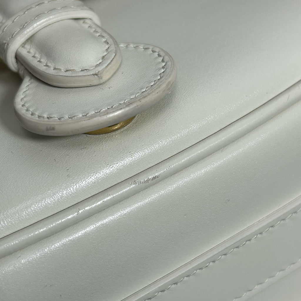 Dior White Saddle Bag