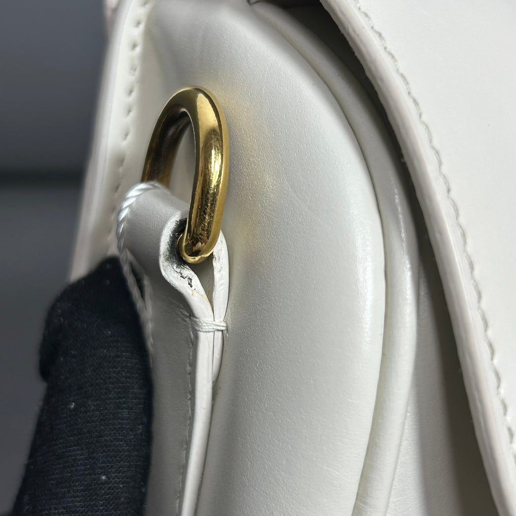 Dior White Saddle Bag