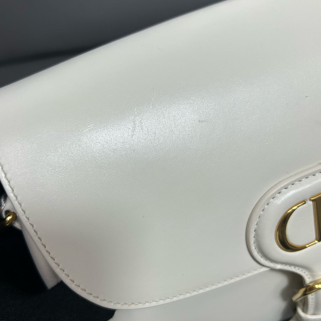 Dior White Saddle Bag