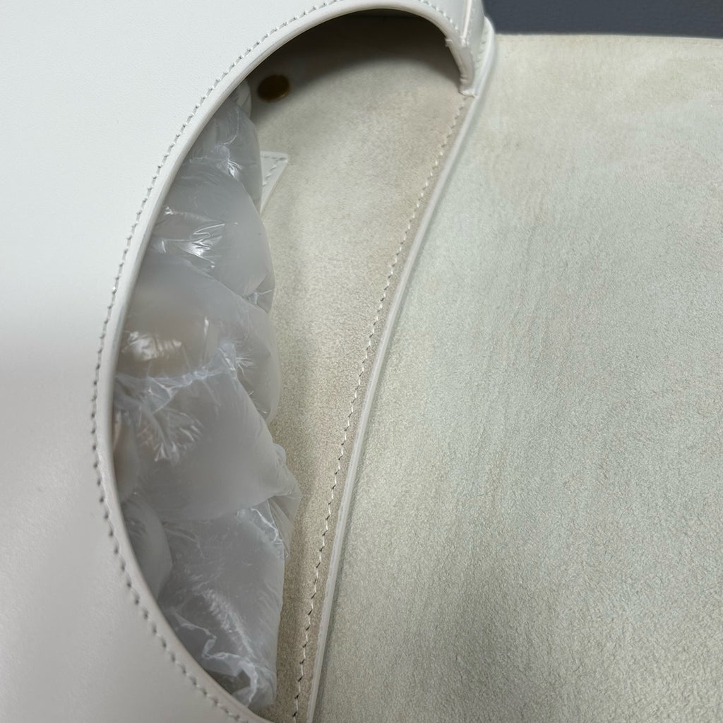 Dior White Saddle Bag