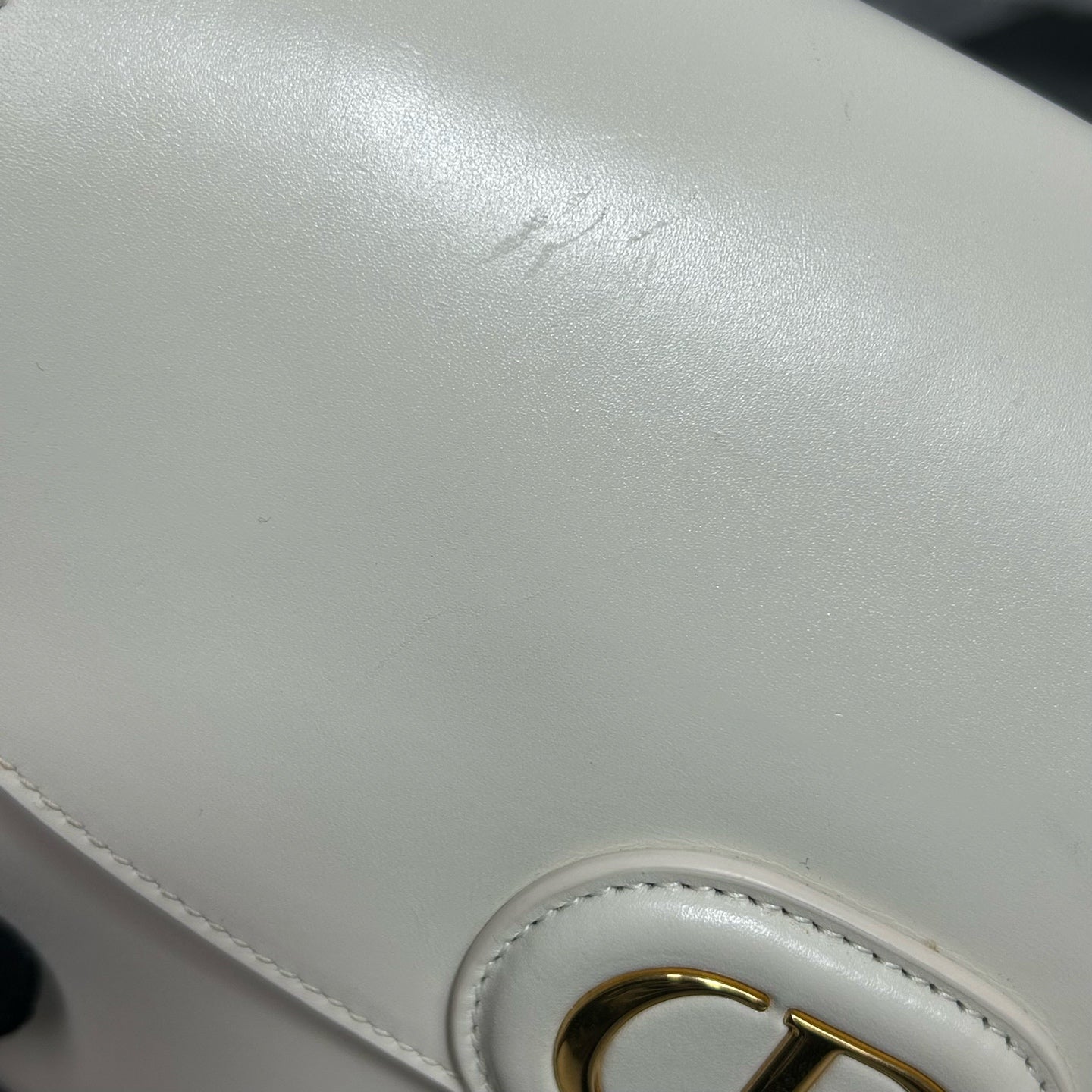 Dior White Saddle Bag
