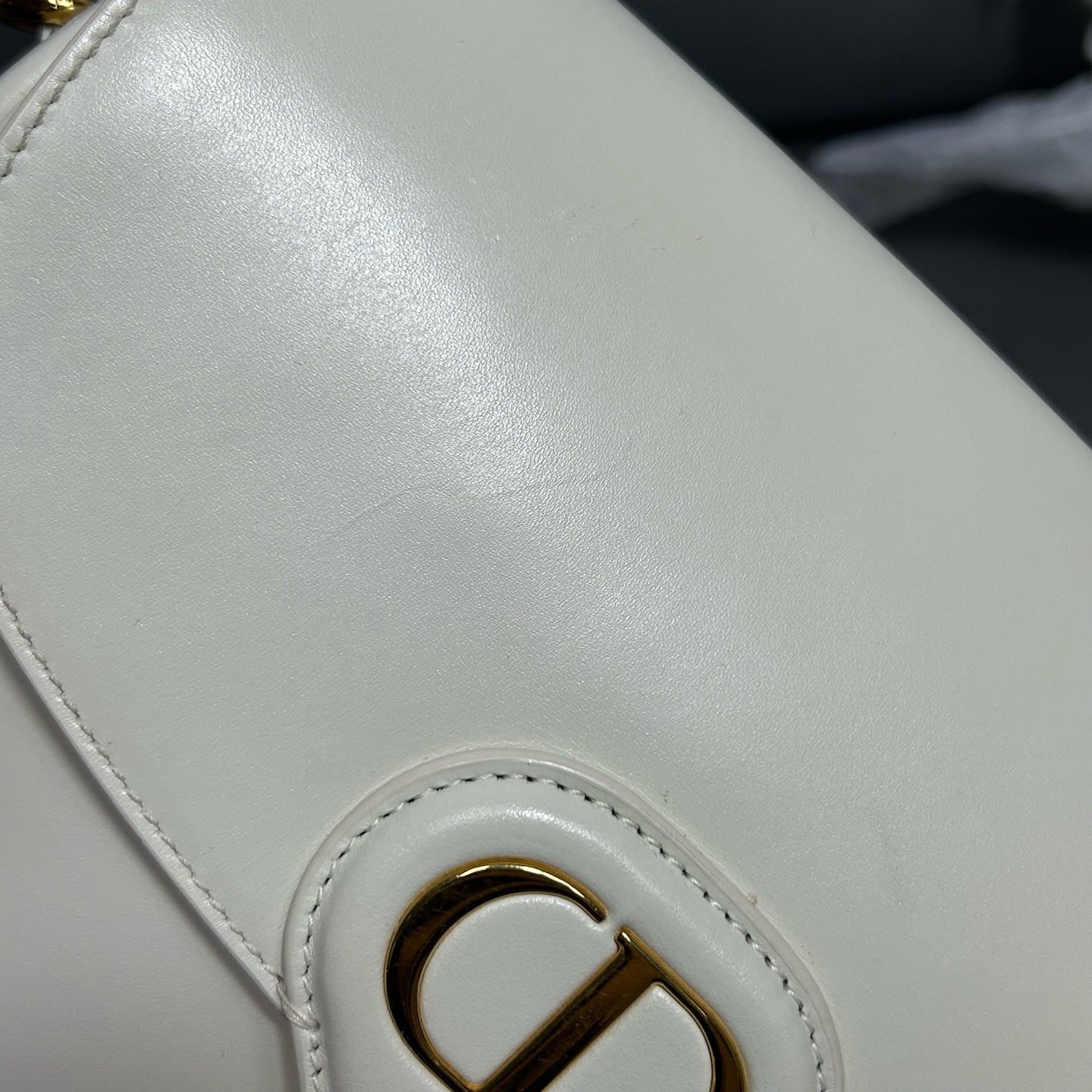 Dior White Saddle Bag