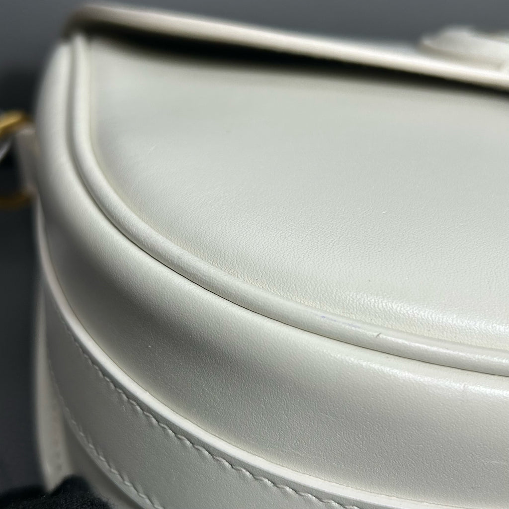 Dior White Saddle Bag