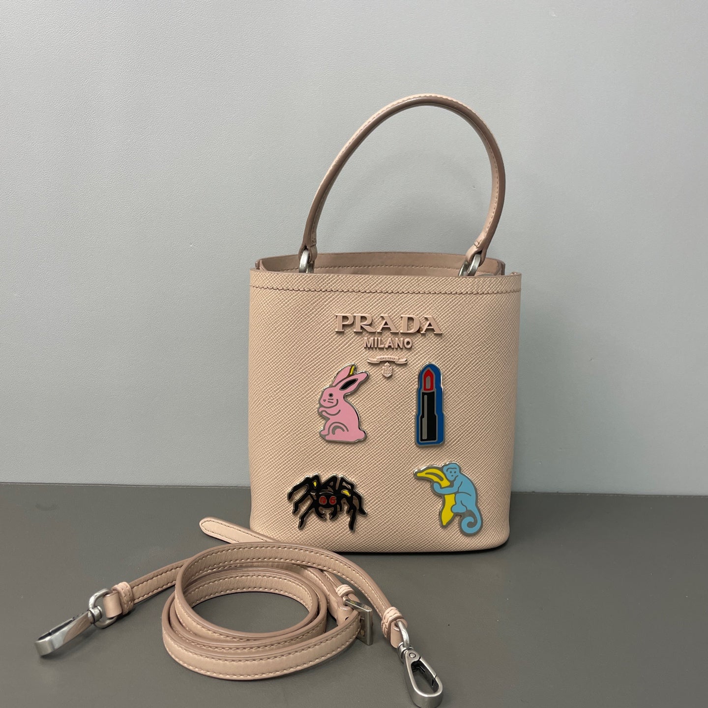 Prada Metal Bucket & Drawstring Bag