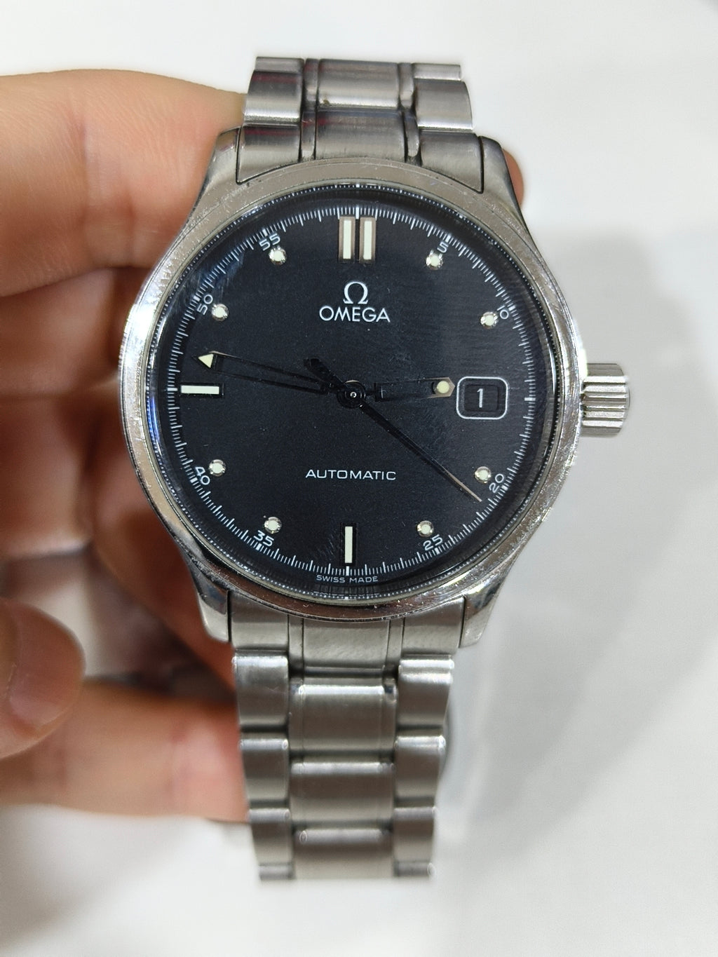 Omega Black Automatic (self-winding) watch