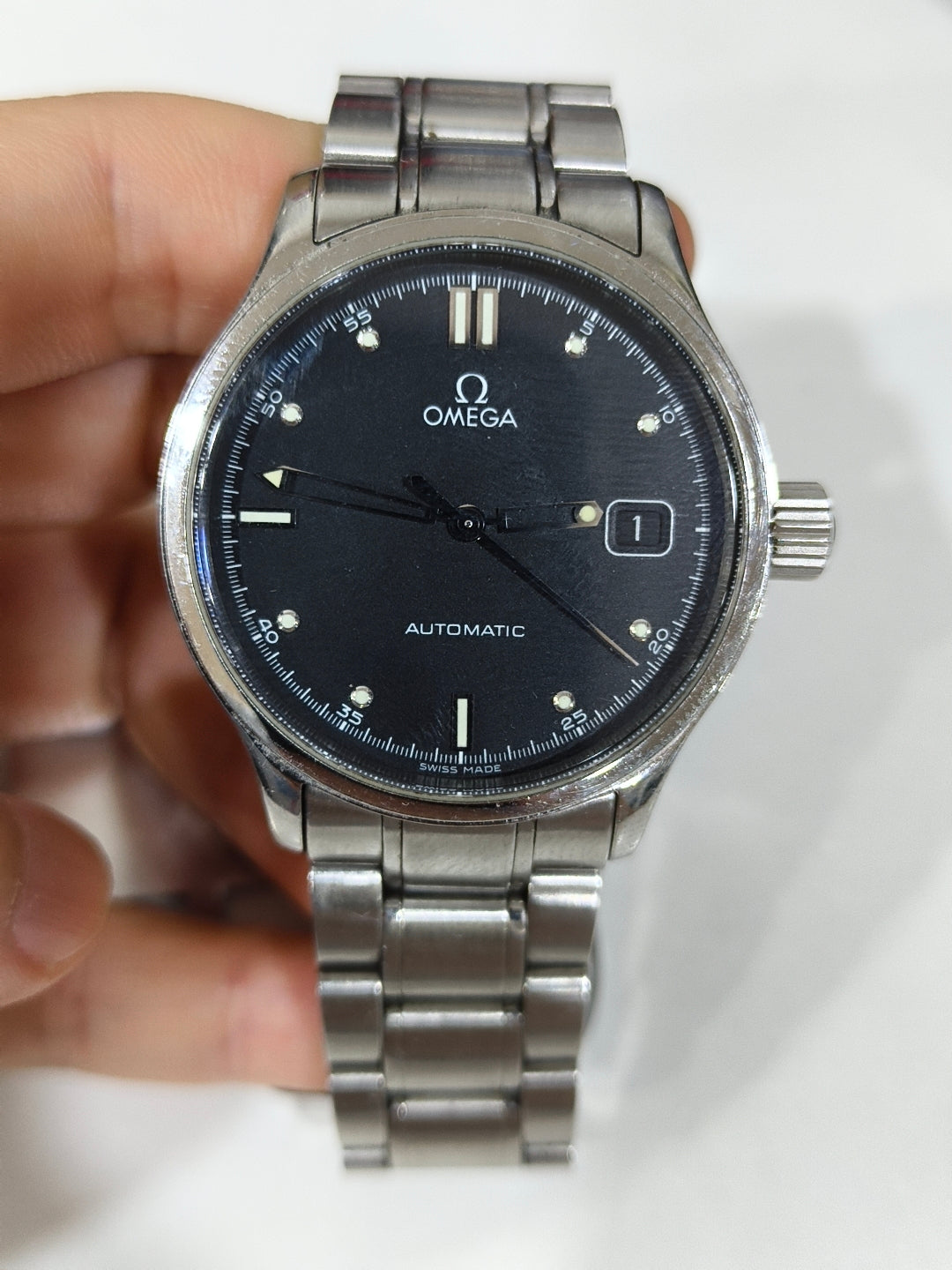 Omega Black Automatic (self-winding) watch