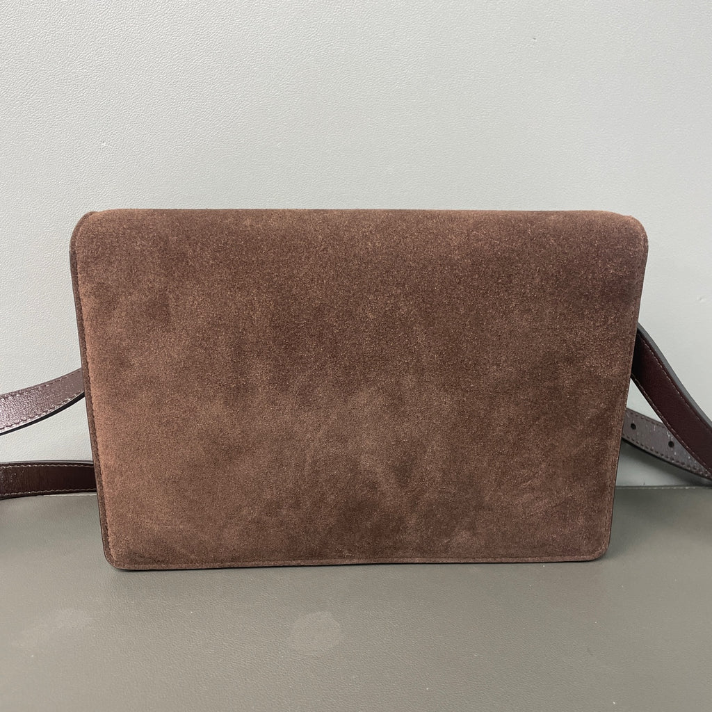 Gucci Alcantara Brown Messenger Bag