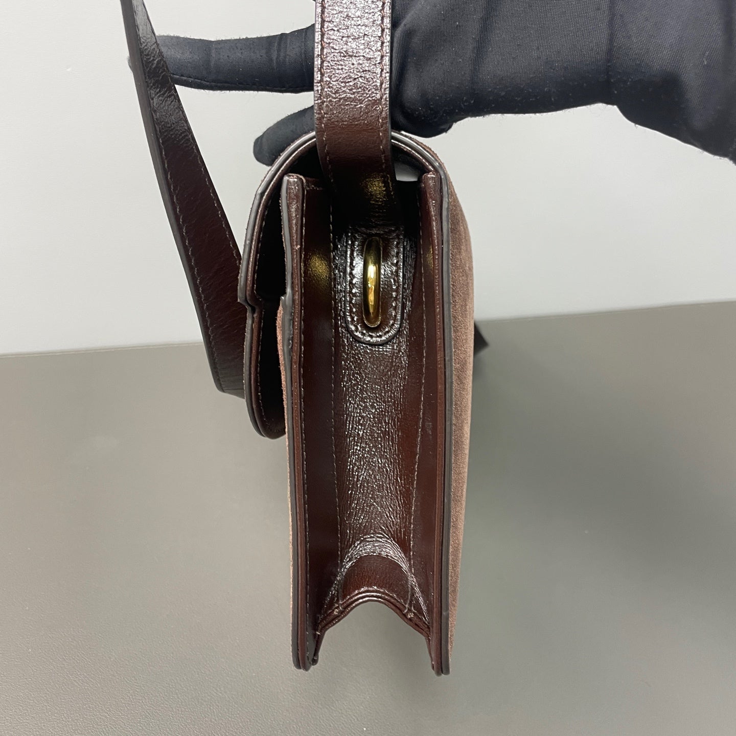 Gucci Alcantara Brown Messenger Bag