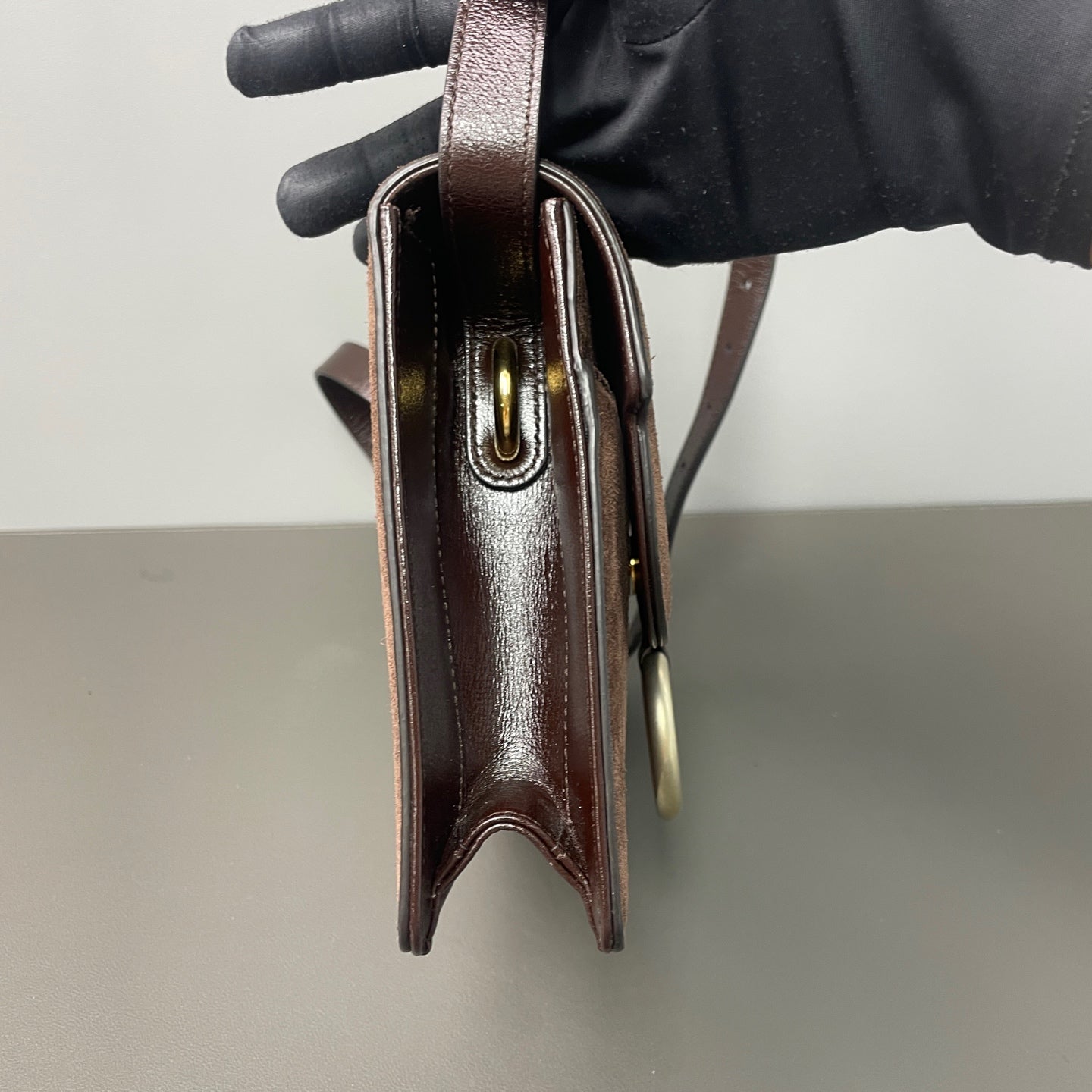 Gucci Alcantara Brown Messenger Bag