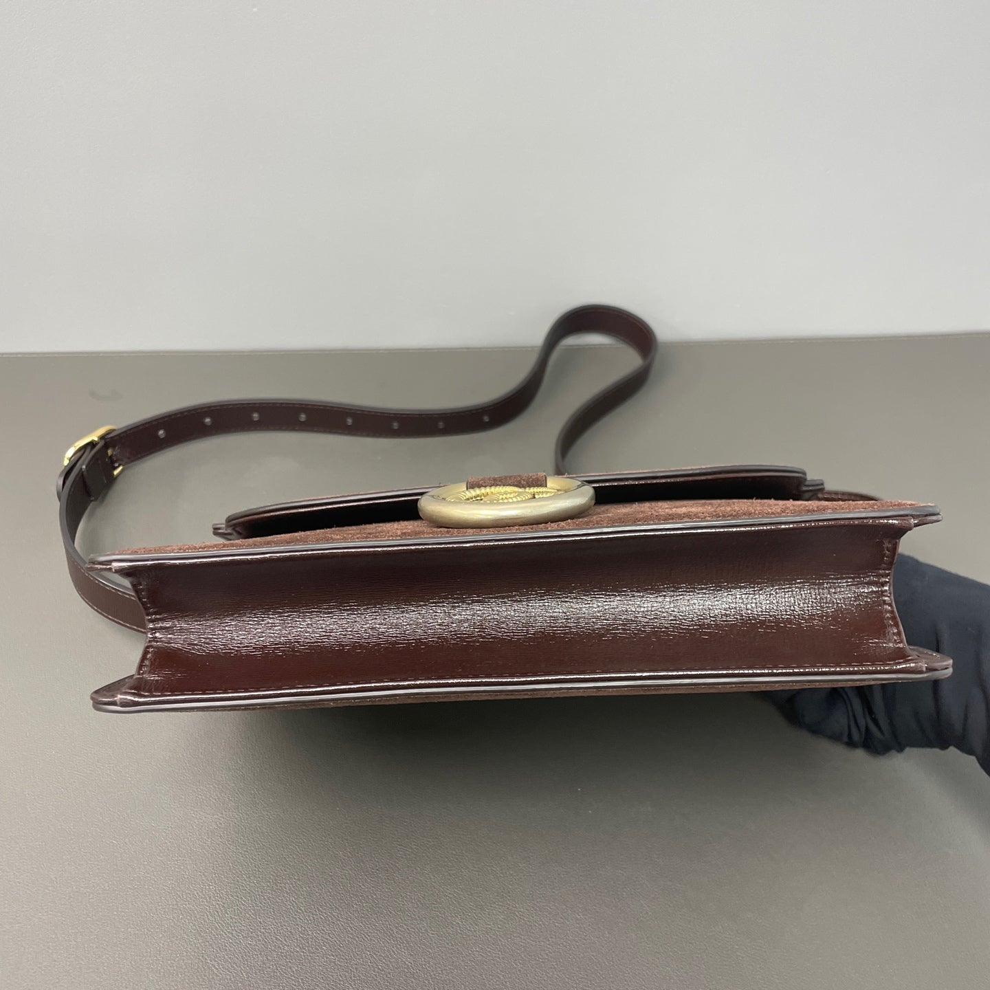 Gucci Alcantara Brown Messenger Bag