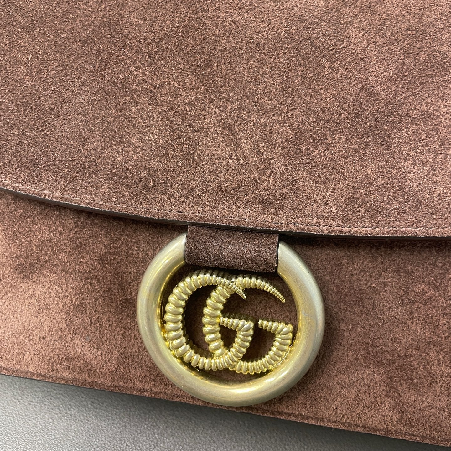 Gucci Alcantara Brown Messenger Bag