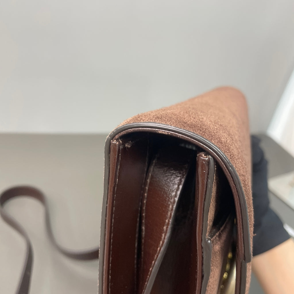 Gucci Alcantara Brown Messenger Bag