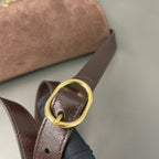 Gucci Alcantara Brown Messenger Bag
