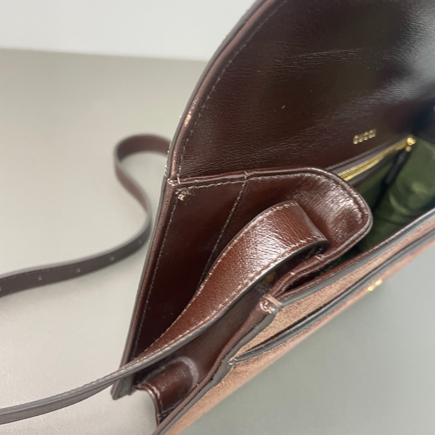 Gucci Alcantara Brown Messenger Bag