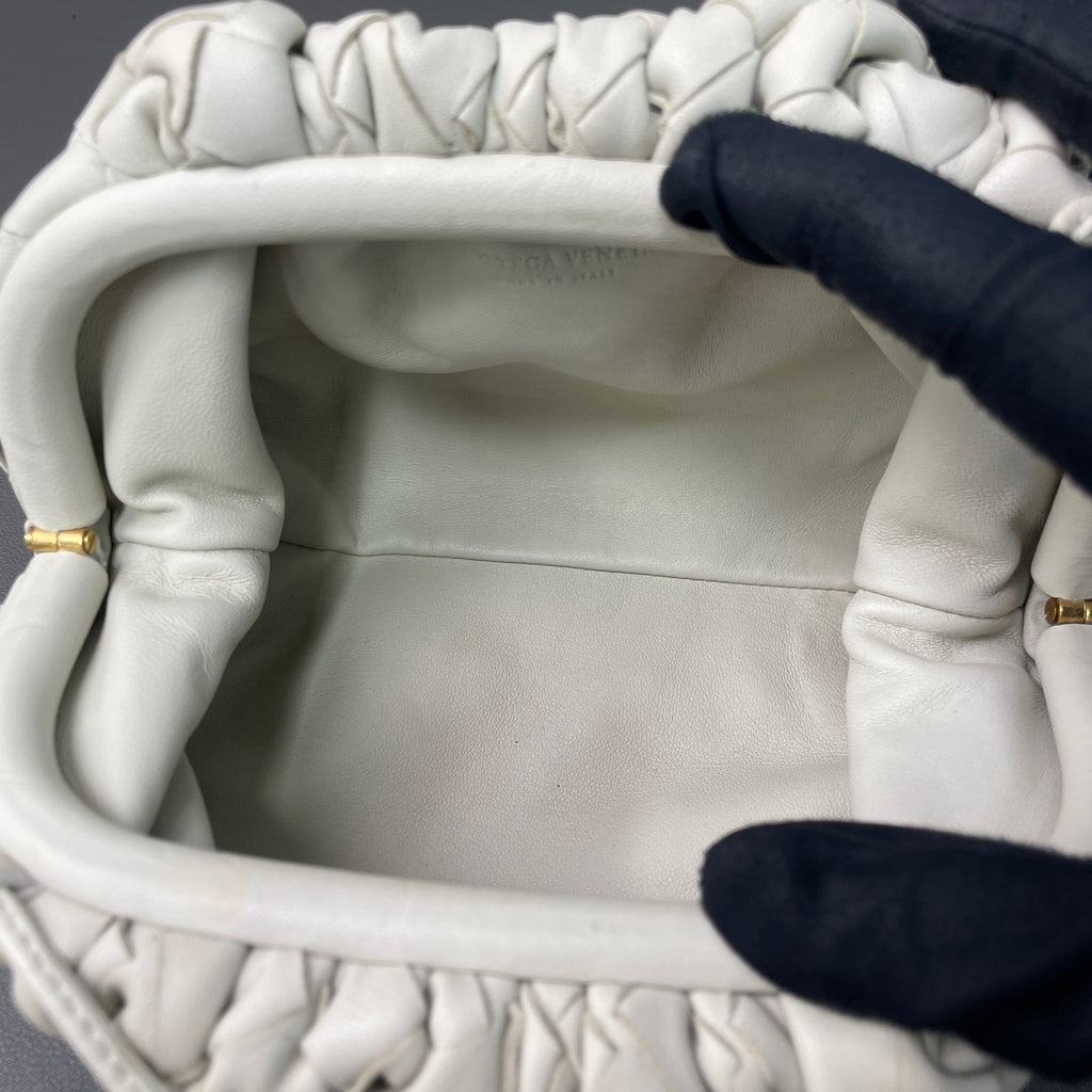 Bottega Veneta White Clutch