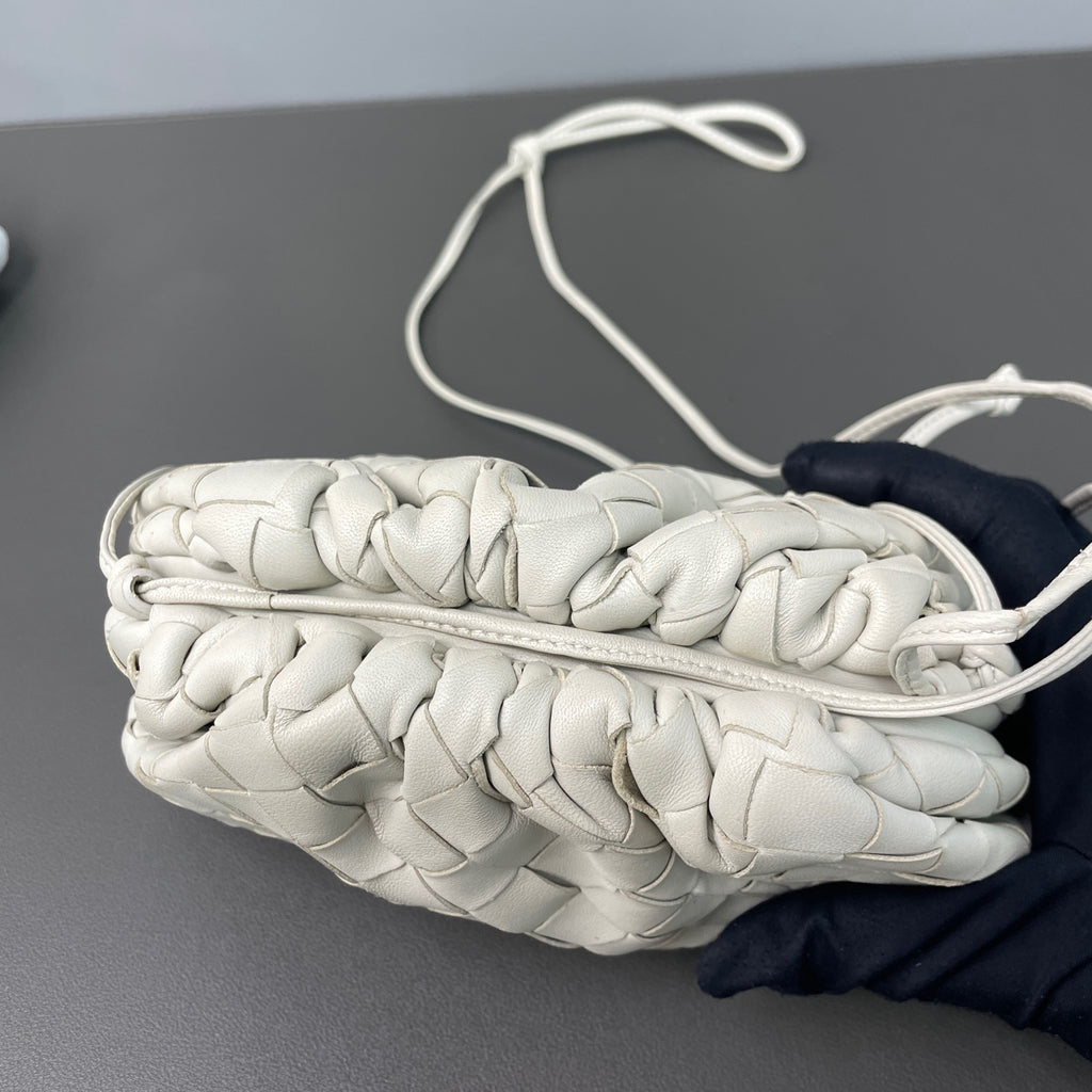 Bottega Veneta White Clutch
