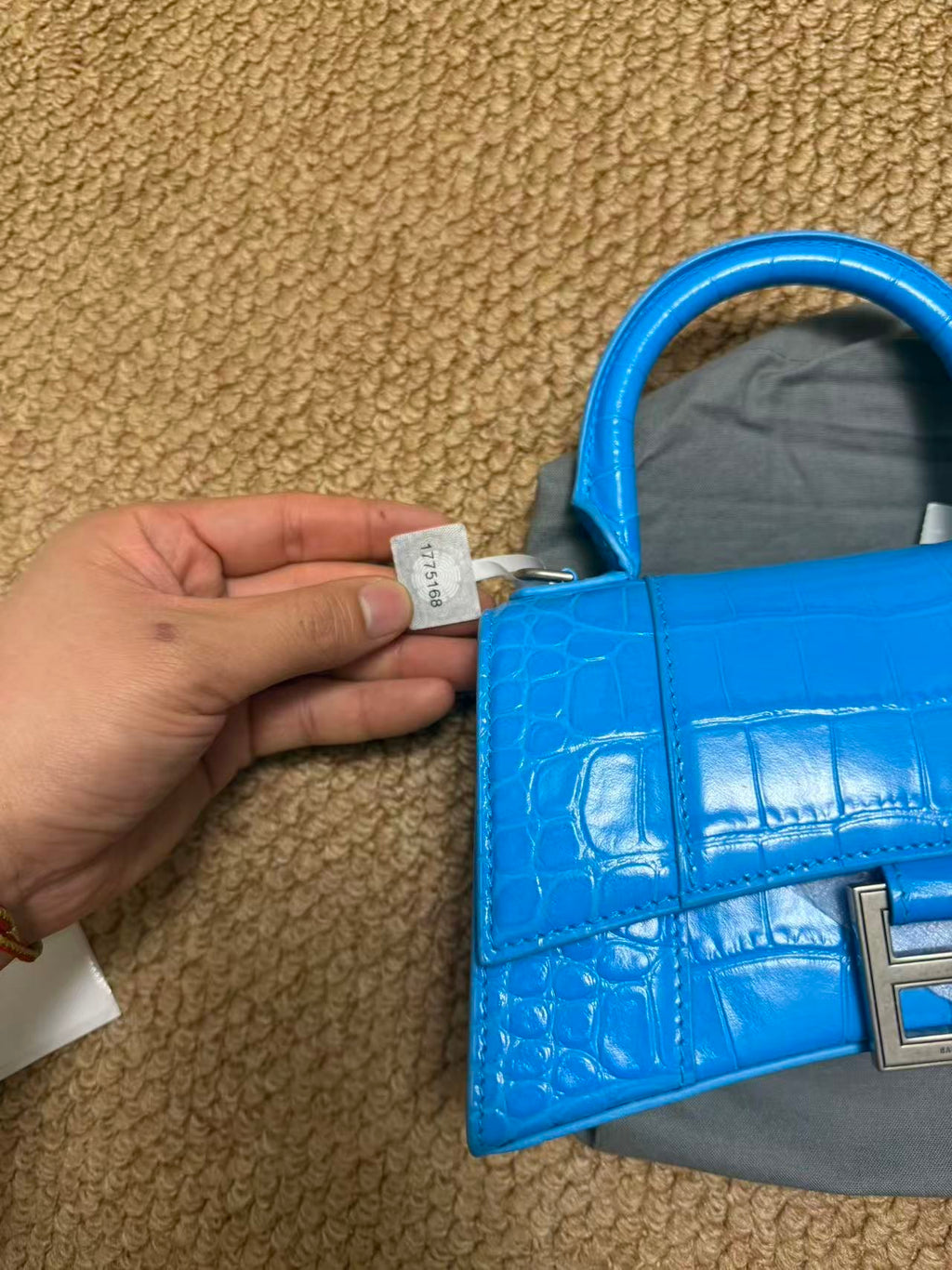 Balenciaga HOURGLASS Blue Crossbody 5928331LR6Y4624