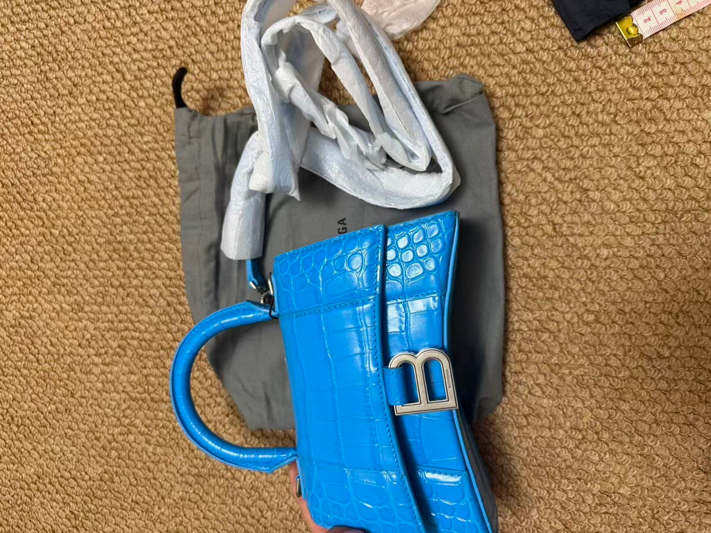 Balenciaga HOURGLASS Blue Crossbody 5928331LR6Y4624