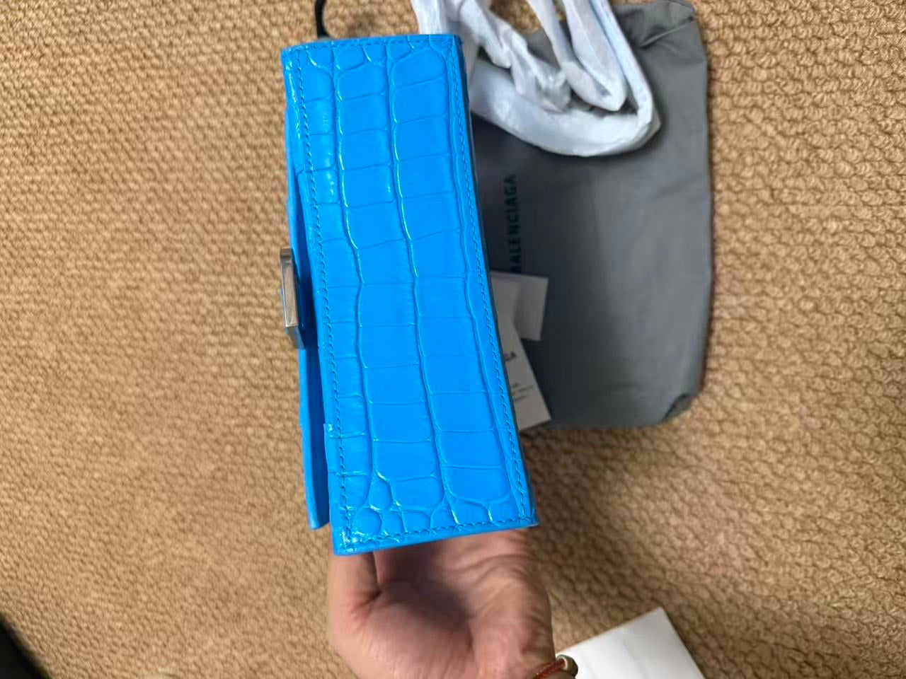 Balenciaga HOURGLASS Blue Crossbody 5928331LR6Y4624