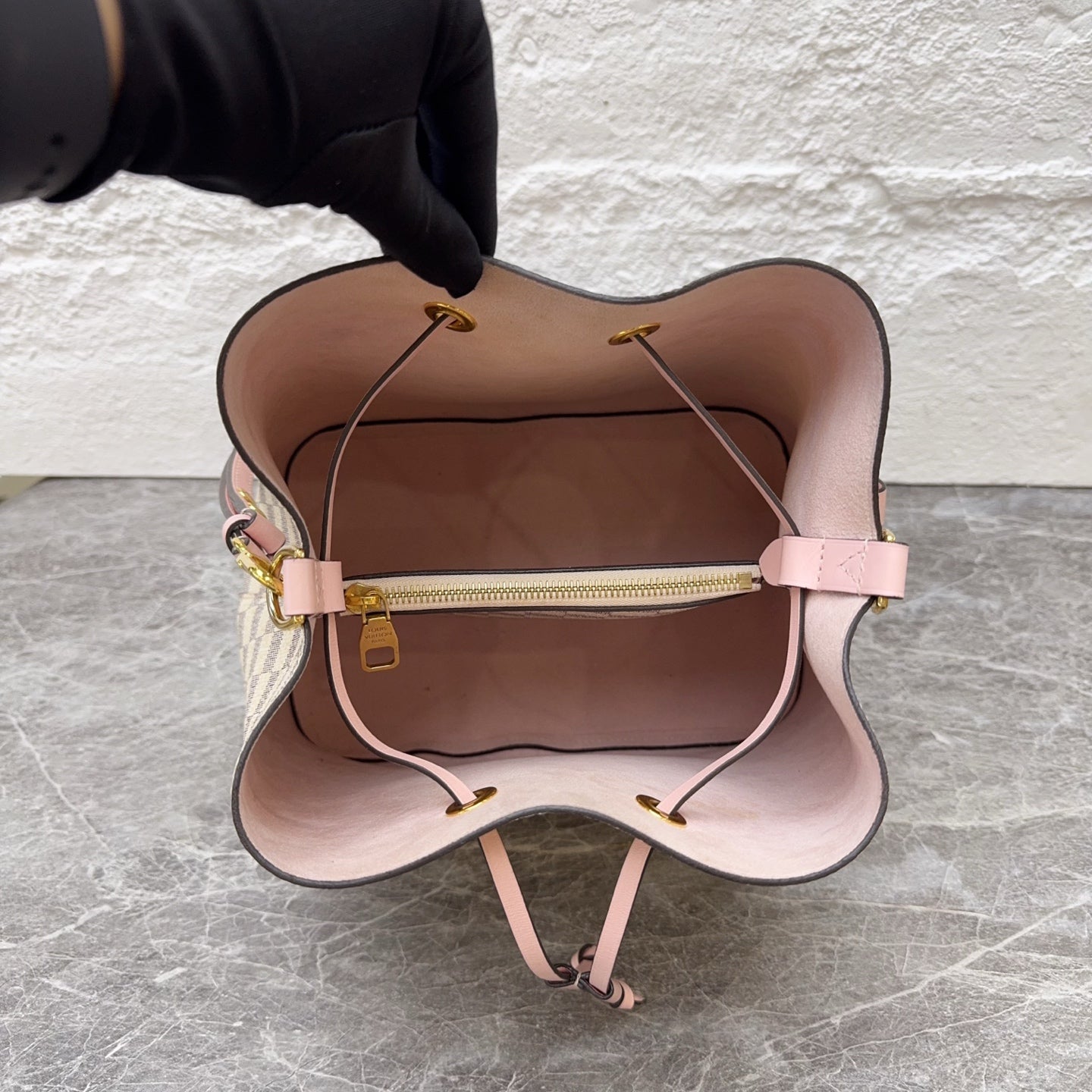 Louis Vuitton White Bucket & Drawstring Bag