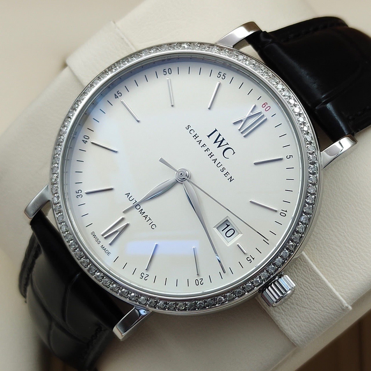 Longines White Automatic (self-winding) watch