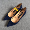 空白 Alcantara Blue High heels