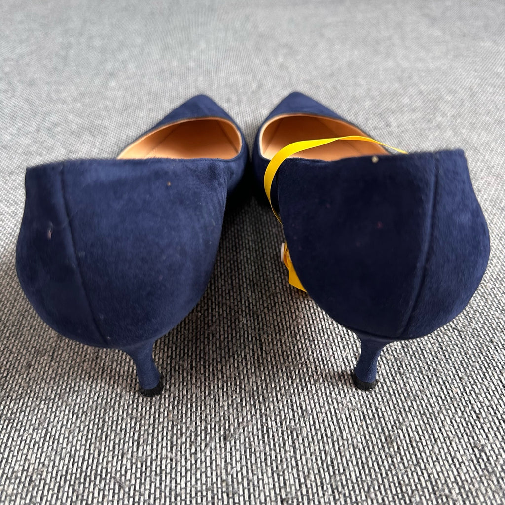 空白 Alcantara Blue High heels