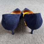 空白 Alcantara Blue High heels